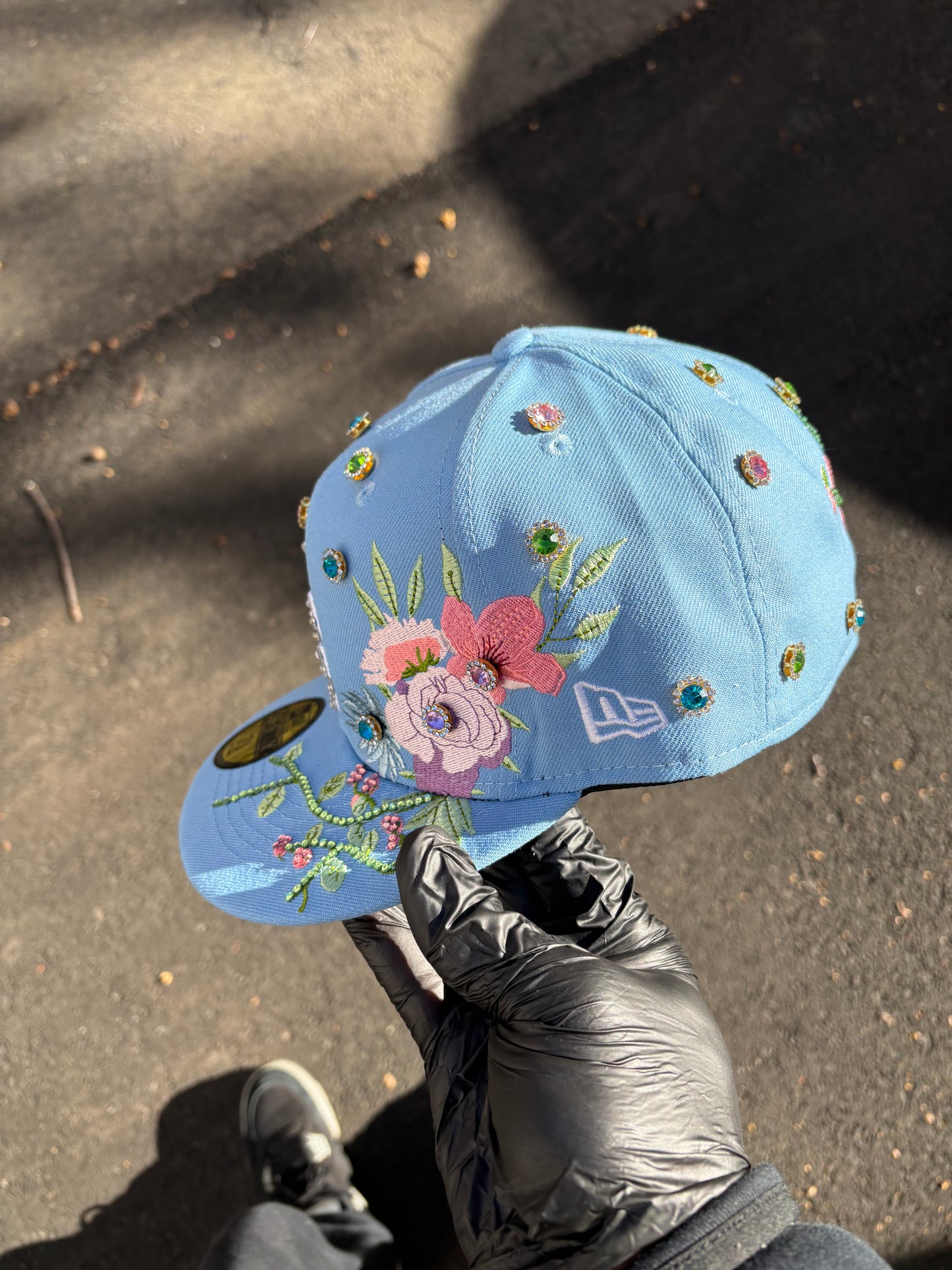 Los Angeles Dodgers Iced out Fitted hats (Flowers)