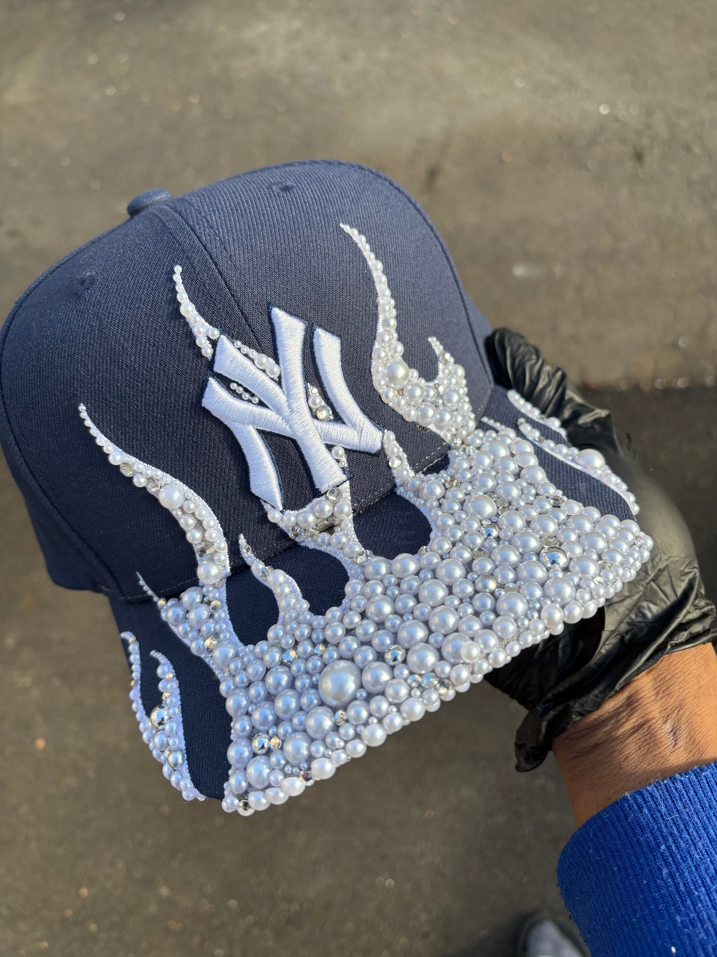 New York Yankees SnapBack Ice Pearl Flames