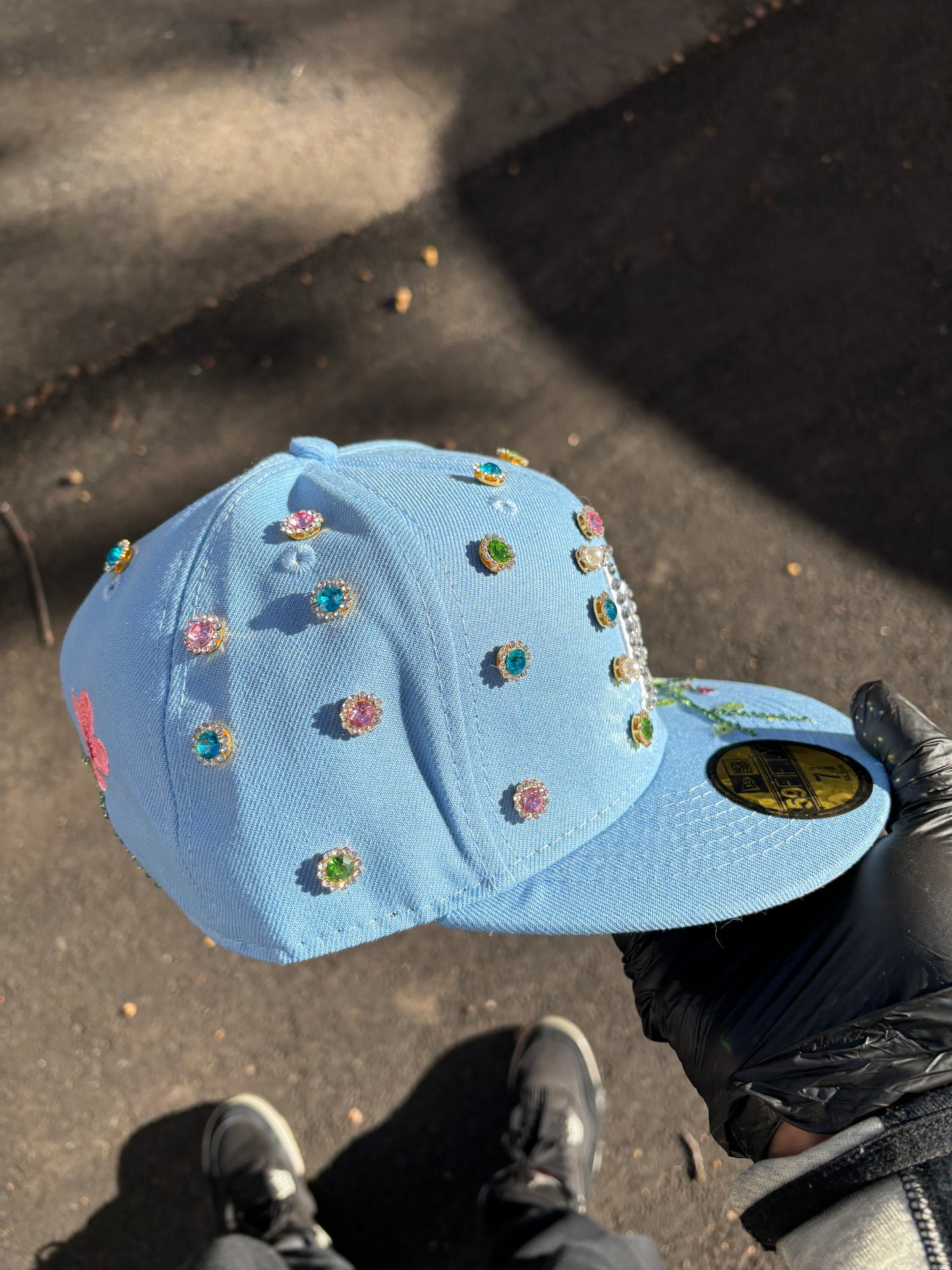 Los Angeles Dodgers Iced out Fitted hats (Flowers)