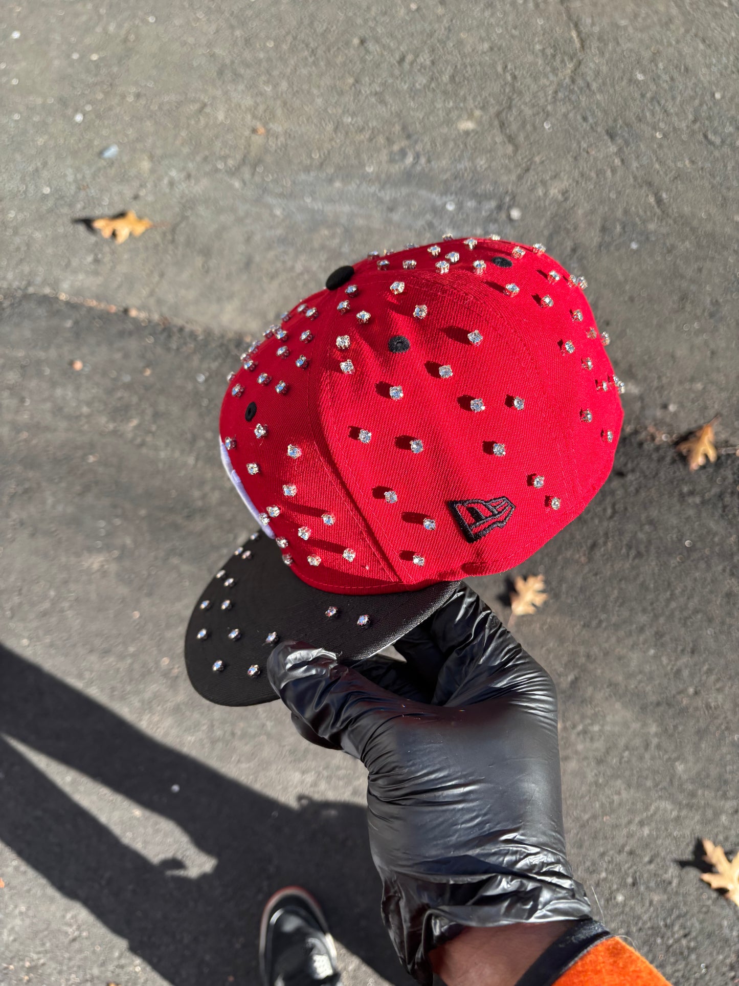 New York Yankees Iced out Fitted hats (Ruby ice)