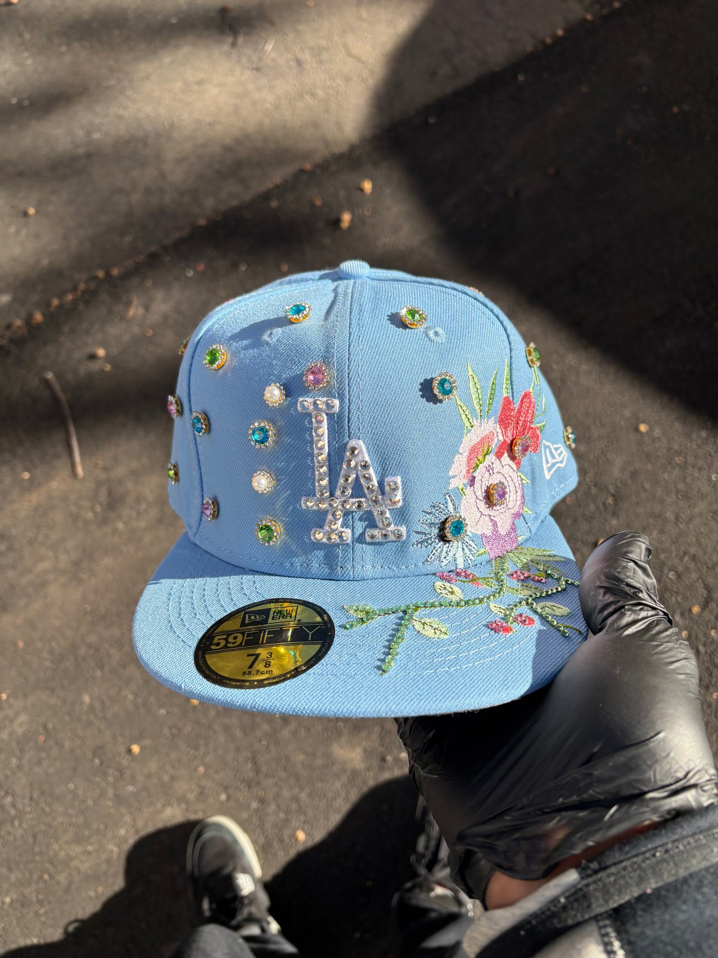 Los Angeles Dodgers Iced out Fitted hats (Flowers)