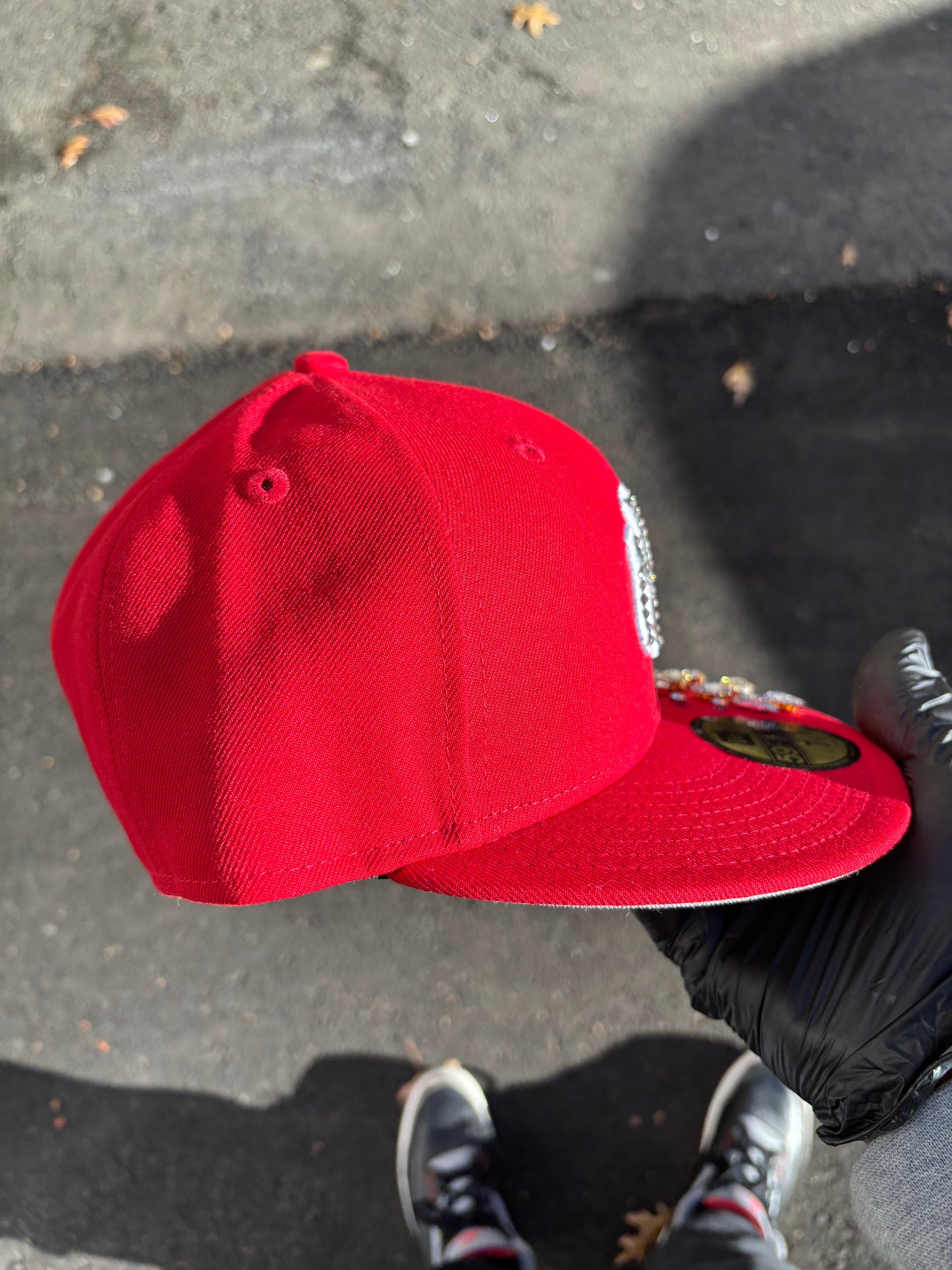 New York Yankees Iced out Fitted hats (Red ice)