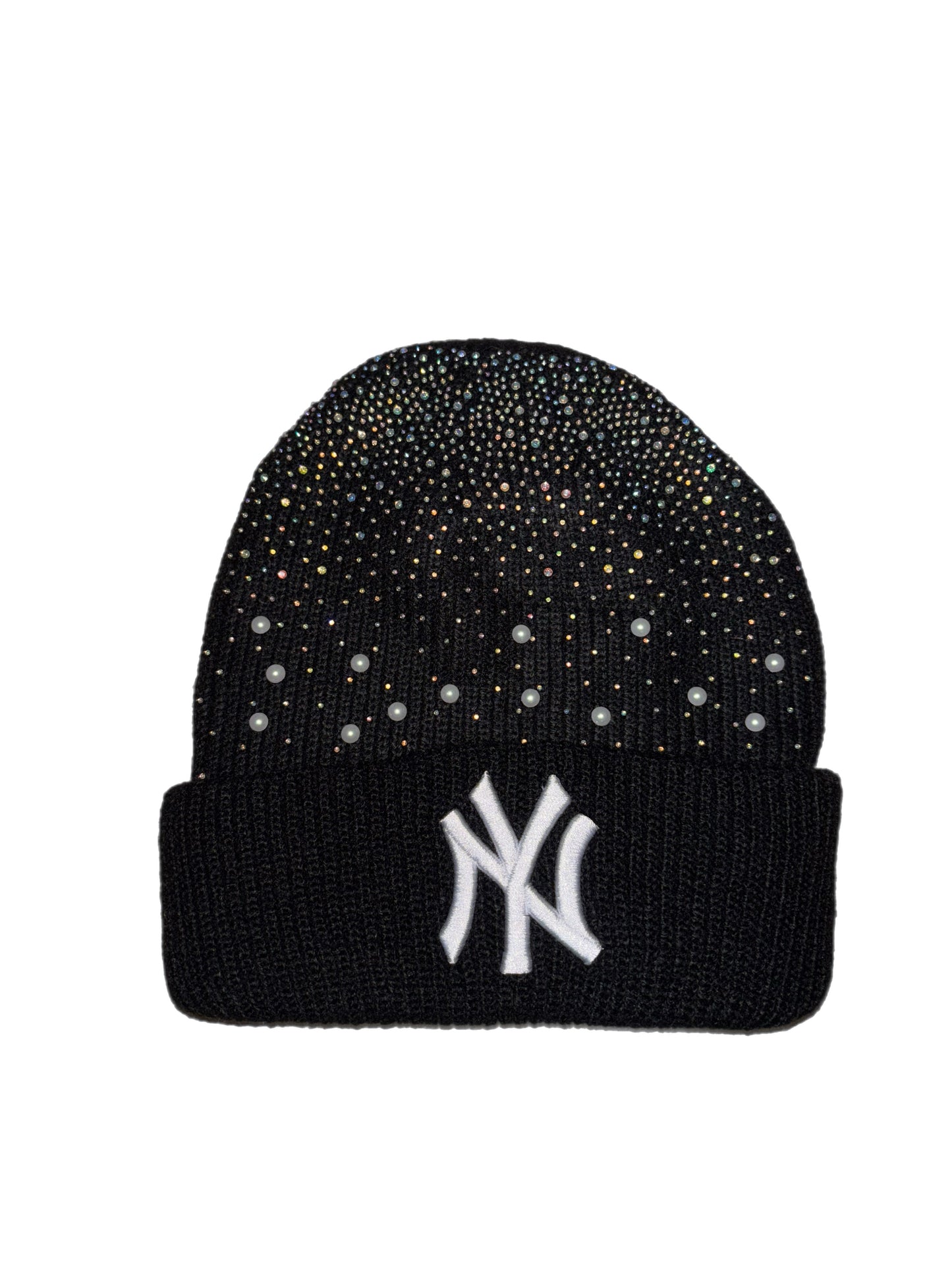New York Yankees Icy Beanie rhinestones & pearls