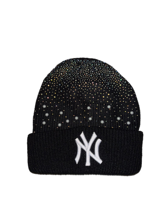 New York Yankees Icy Beanie rhinestones & pearls