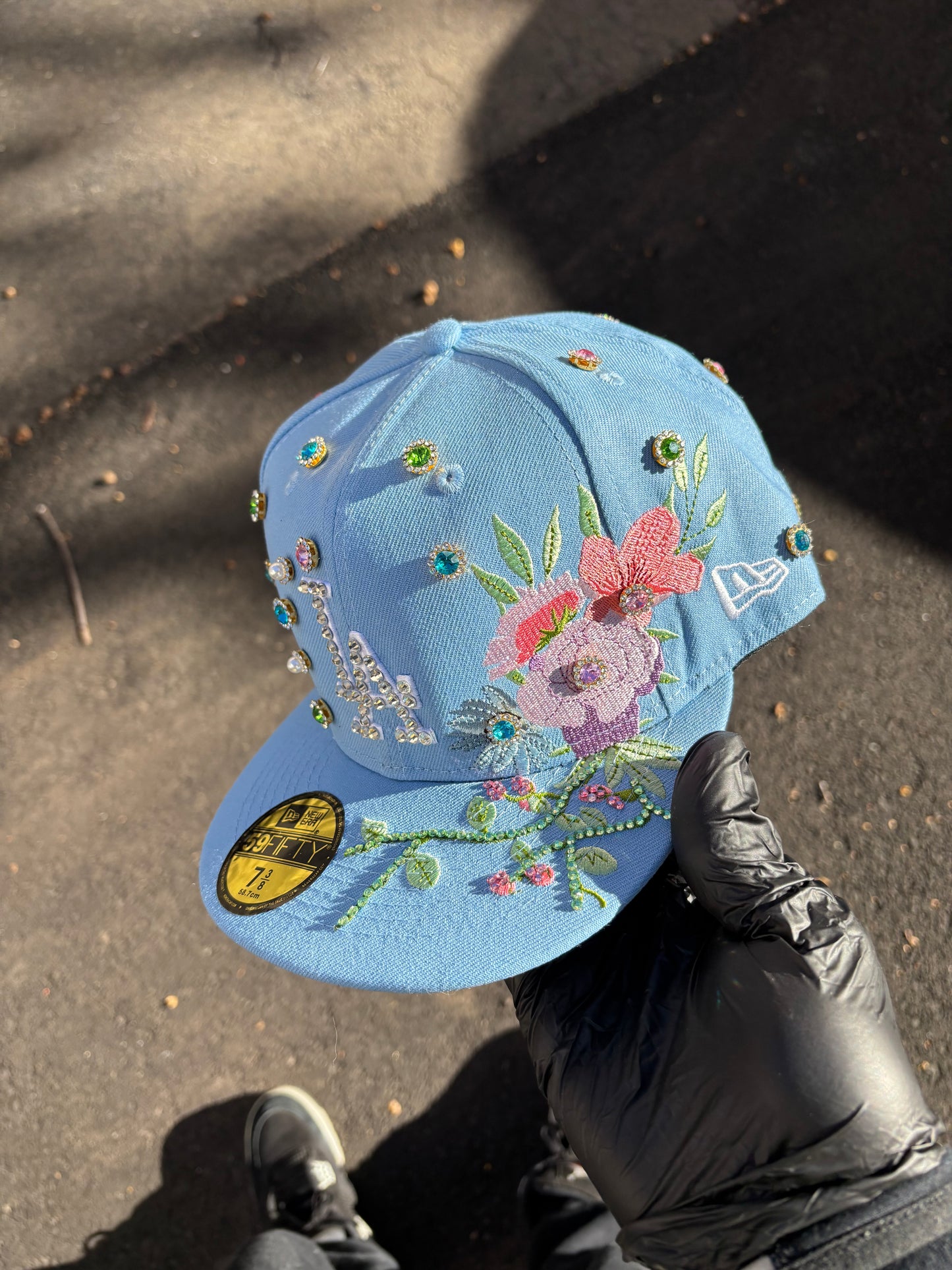 Los Angeles Dodgers Iced out Fitted hats (Flowers)