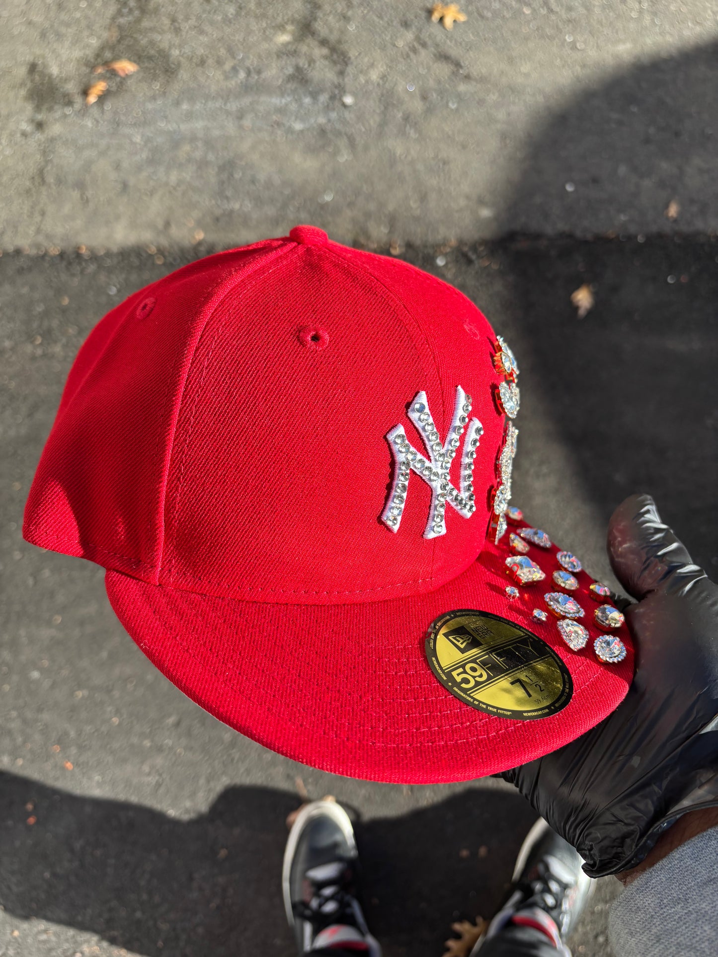 New York Yankees Iced out Fitted hats (Red ice)