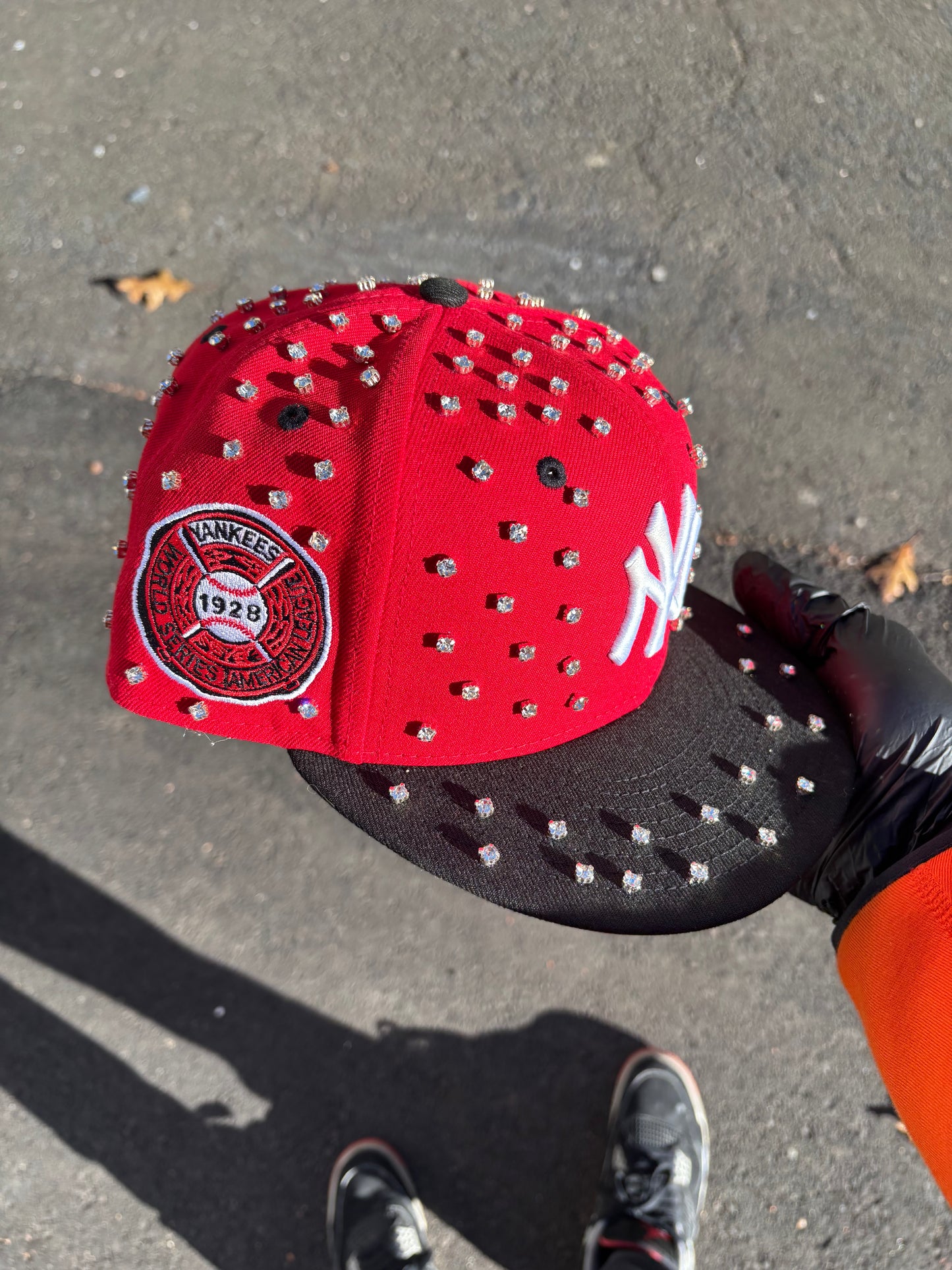 New York Yankees Iced out Fitted hats (Ruby ice)