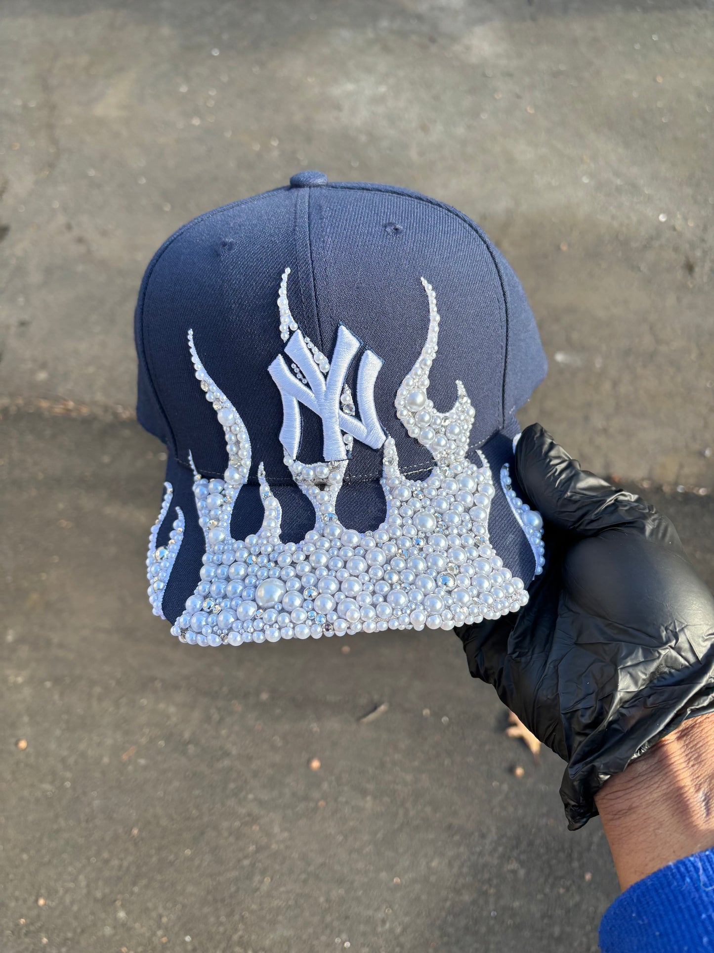New York Yankees SnapBack Ice Pearl Flames