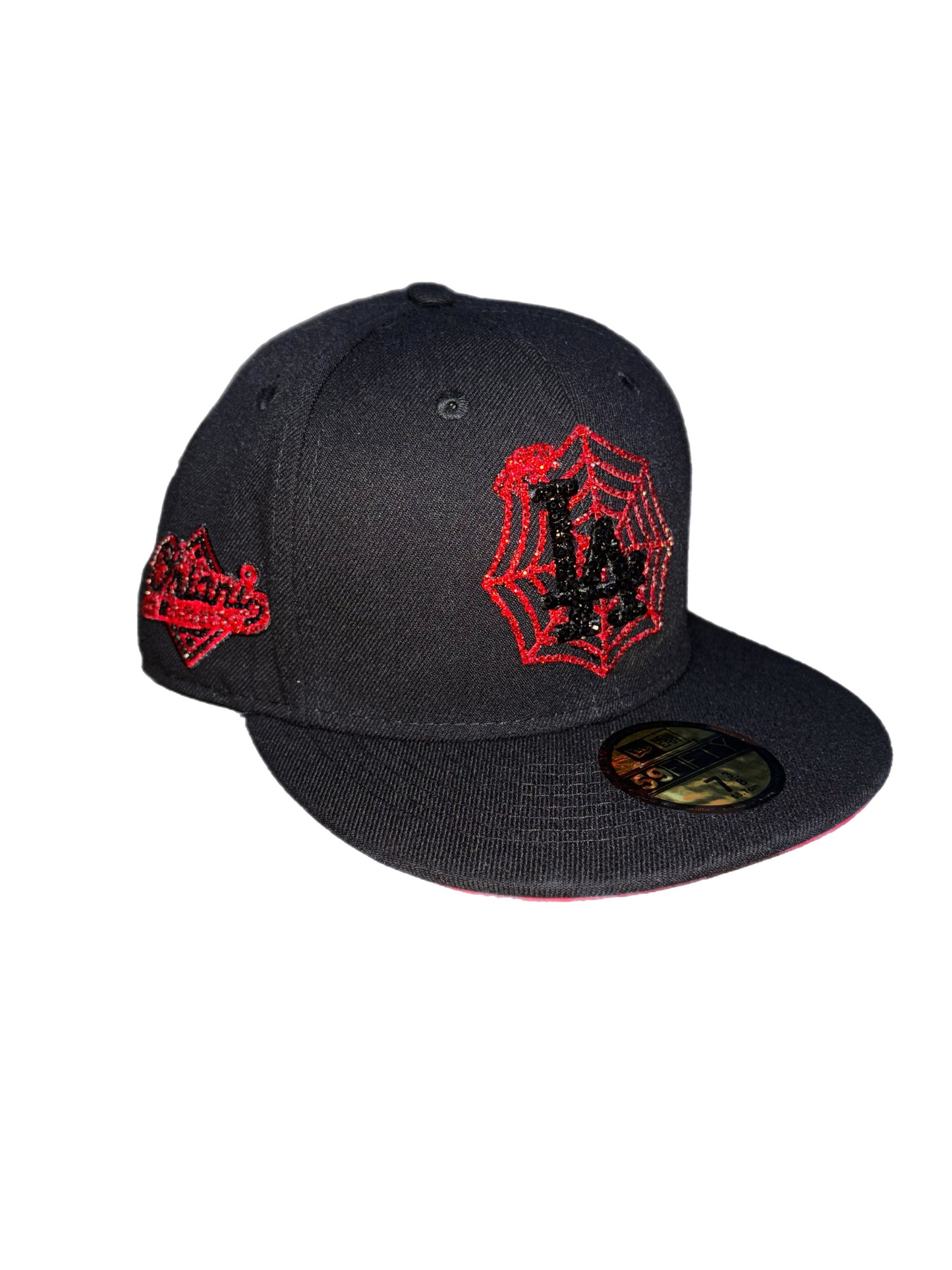 Los Angeles Dodgers Iced out Fitted hats Spiderweb