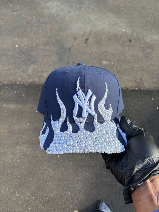 New York Yankees SnapBack Ice Pearl Flames