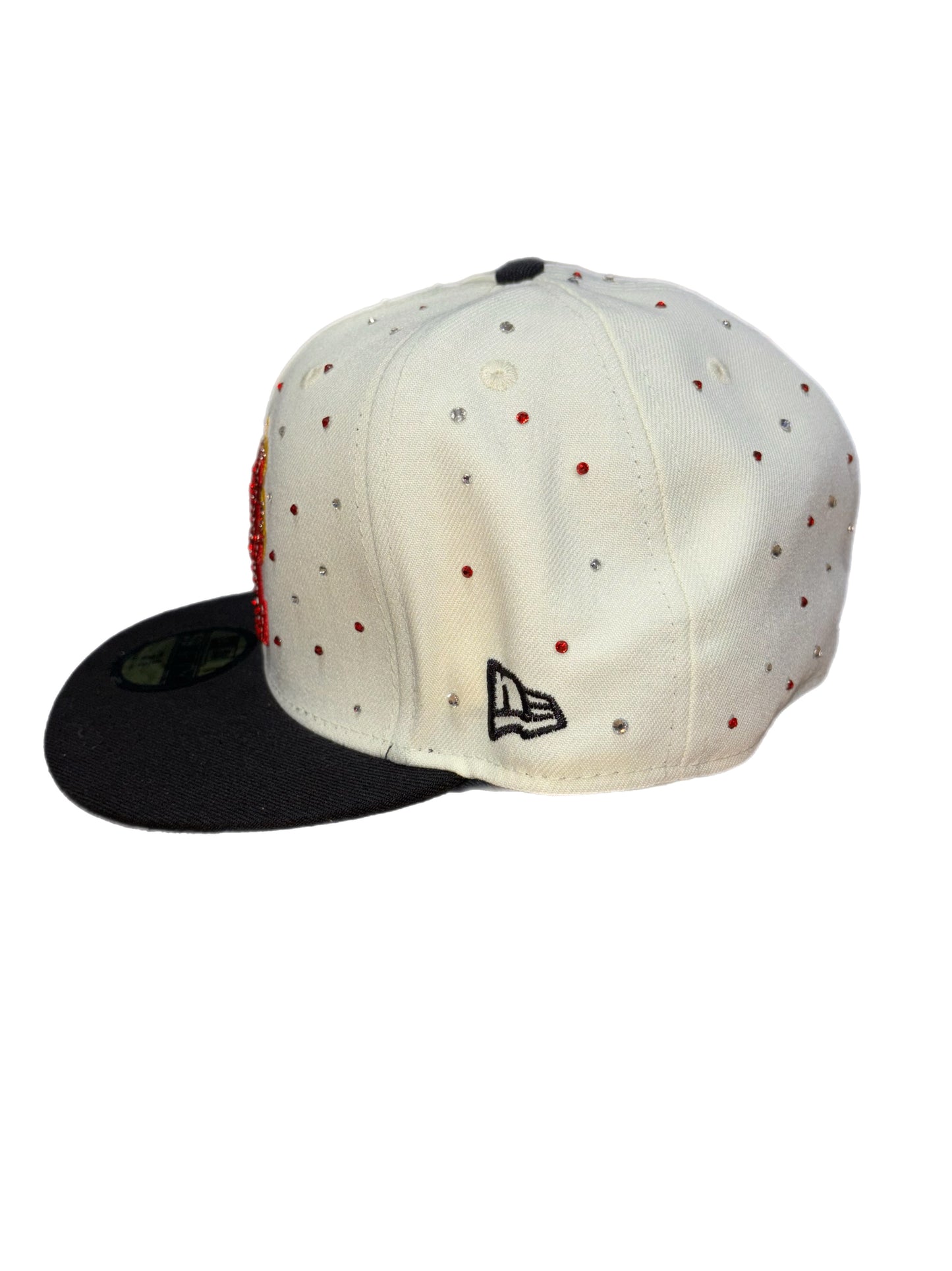 Atlanta Braves Iced out diamond Fitted hats Flames