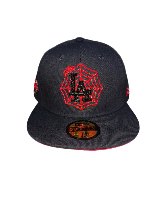 Los Angeles Dodgers Iced out Fitted hats Spiderweb