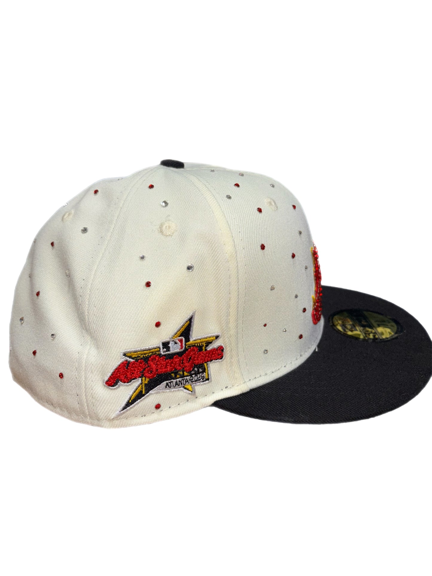 Atlanta Braves Iced out diamond Fitted hats Flames