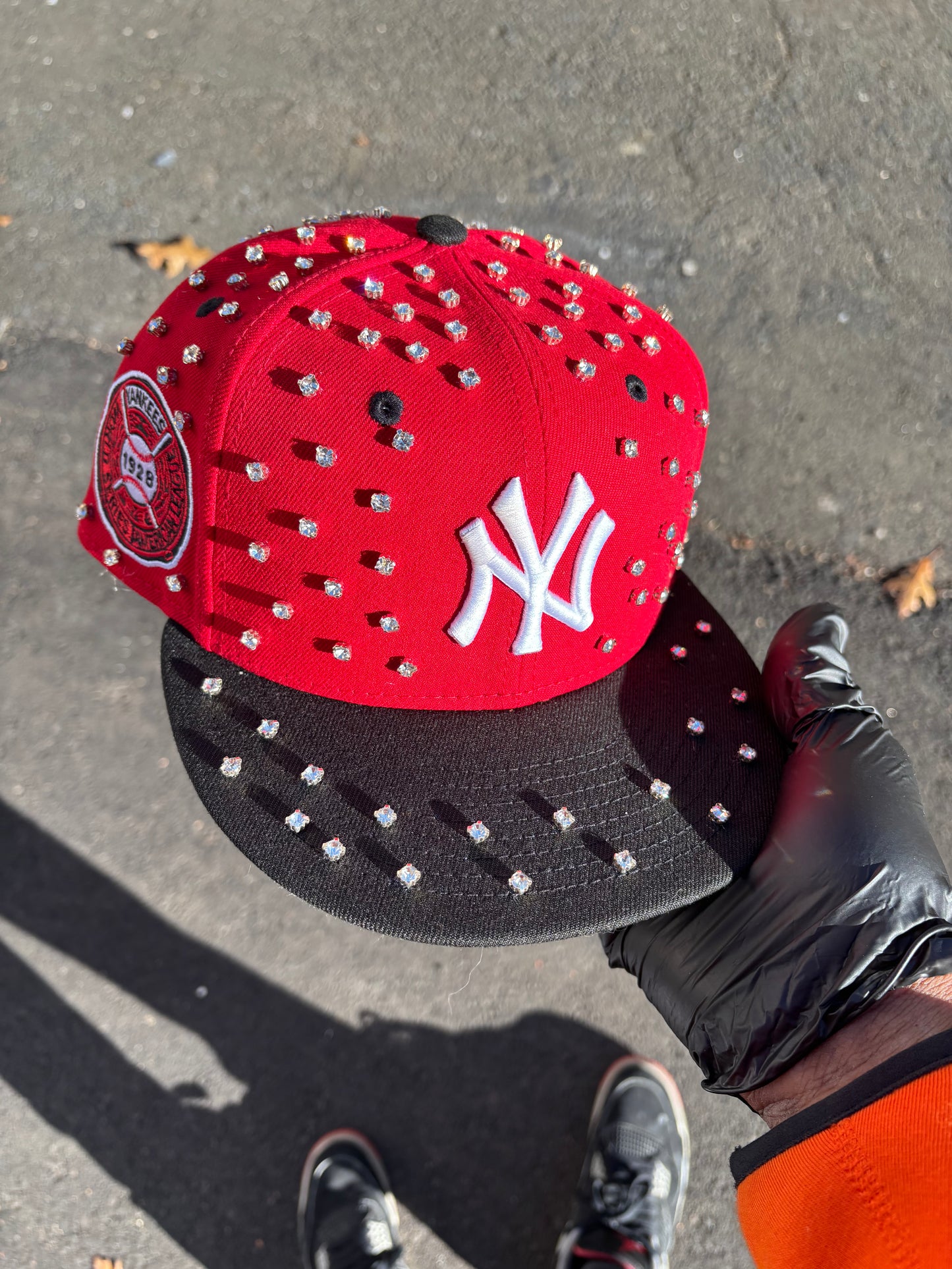 New York Yankees Iced out Fitted hats (Ruby ice)