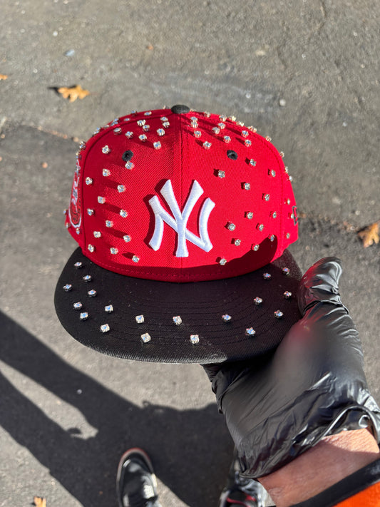 New York Yankees Iced out Fitted hats (Ruby ice)